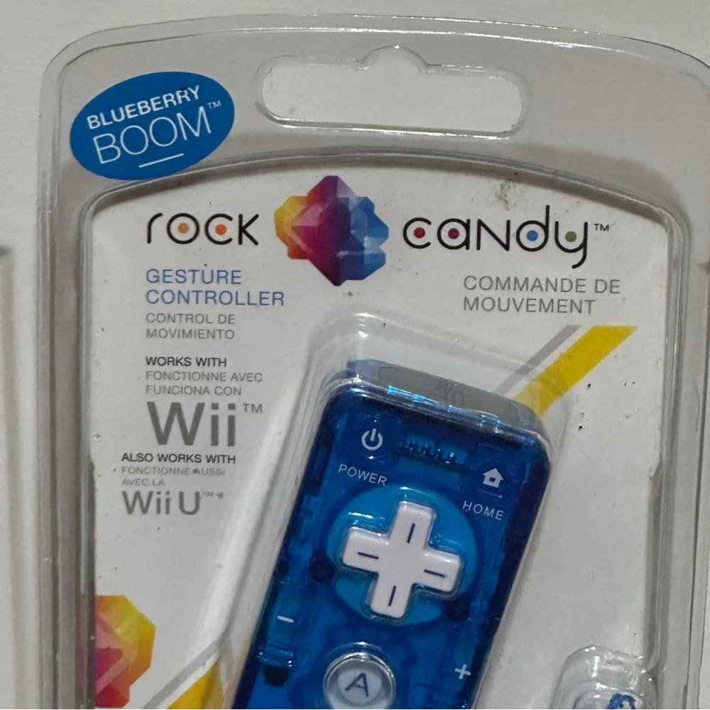 PDP Rock Candy Gesture Controller For Nintendo Wii/Wii U Blueberry Boom‎ New